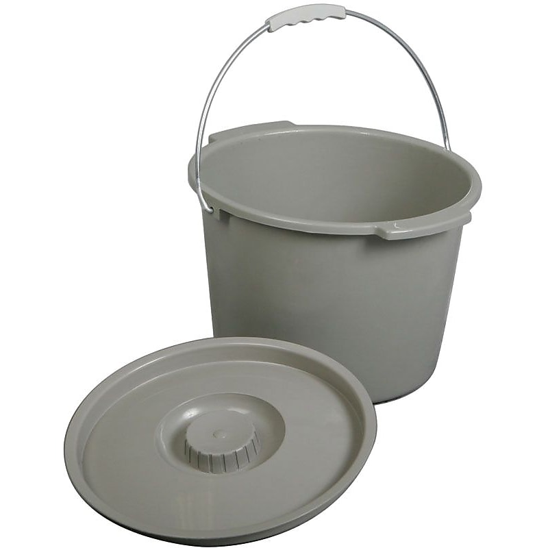 Medline Commode Buckets with Lid and Handles, 6/Pack (MDS80306B) image 1