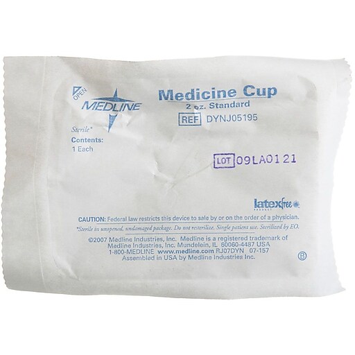 Medline Sterile Graduated Plastic Medicine Cups, 2 oz, 100/Pack Staples
