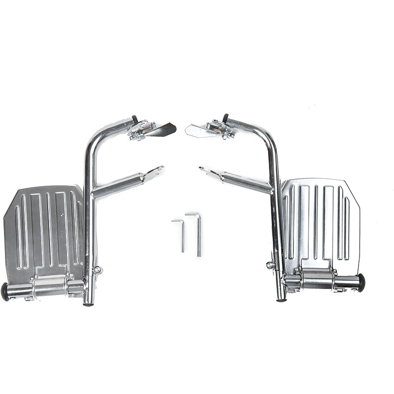 Medline Swing Away Detachable Footrests, Bariatric, Excel 18" Wheelchairs Compatible (WCA806965HEMI) image 1