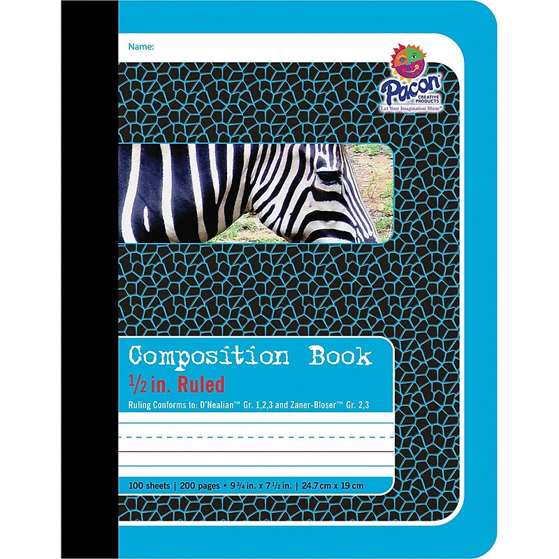 Pacon 1-Subject Composition Notebooks, 9.75" x 7.5", College Ruled, 200 Sheets, Blue (P2425) image 1