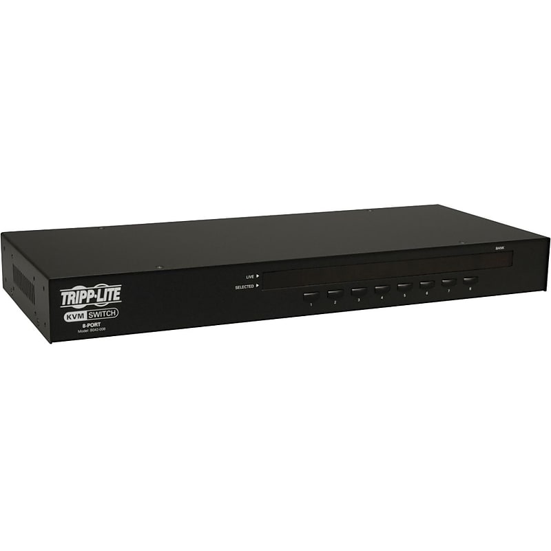 Tripp Lite 8-Port 1U Rackmount USB/PS2 KVM Switch - Steel Housing image 1