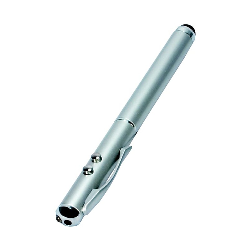 QVS 1-LED Flash Light / Red Laser Pointer Combo, Silver image 1