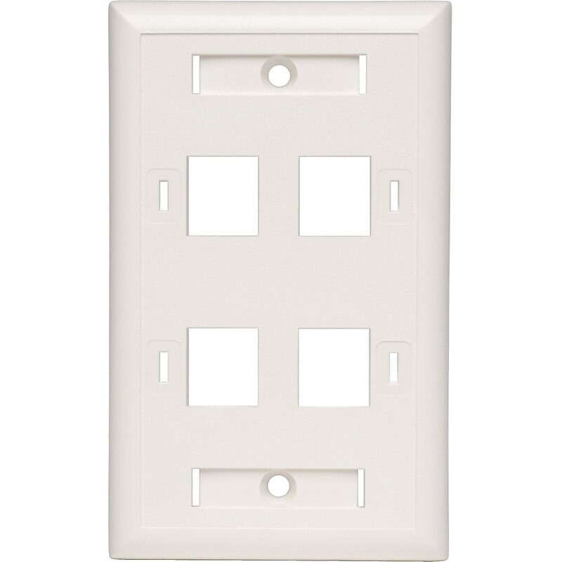 Tripp Lite White Keystone Faceplate - 4 Ports image 1
