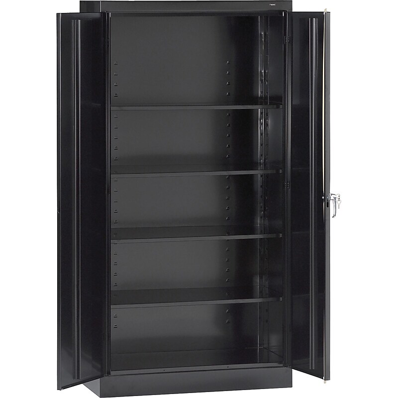 Tennsco 72" Steel Storage Cabinet with 5-Shelves, Black (7224-BK) image 1
