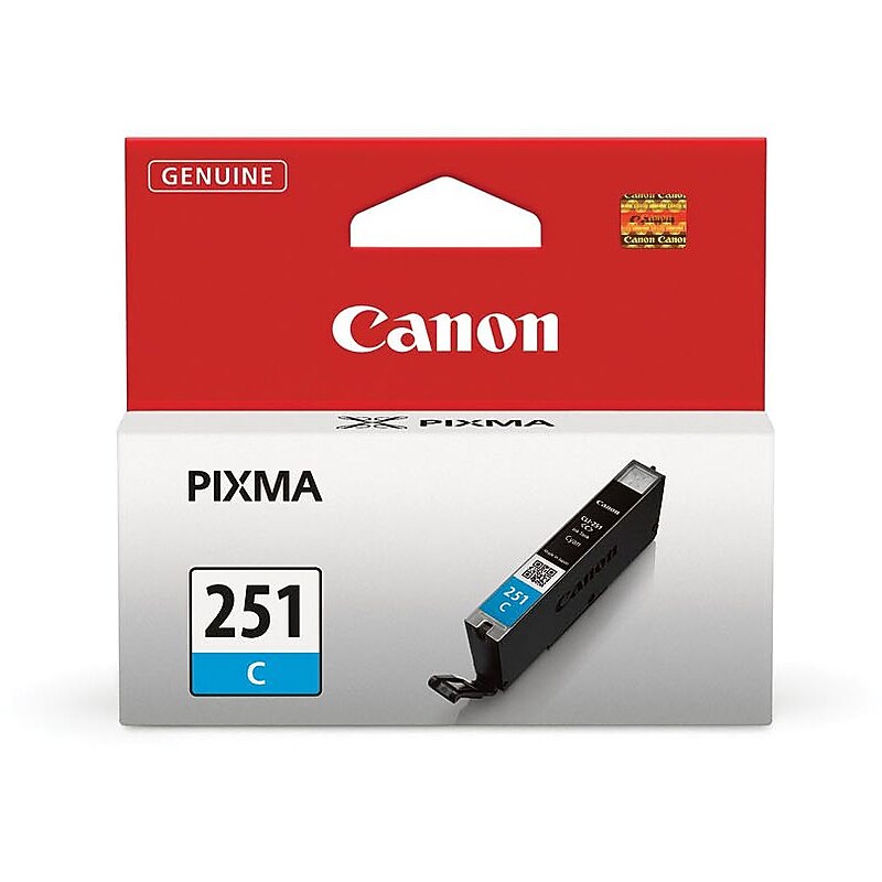 Canon 251 Cyan Standard Yield Ink Cartridge (6514B001) image 1
