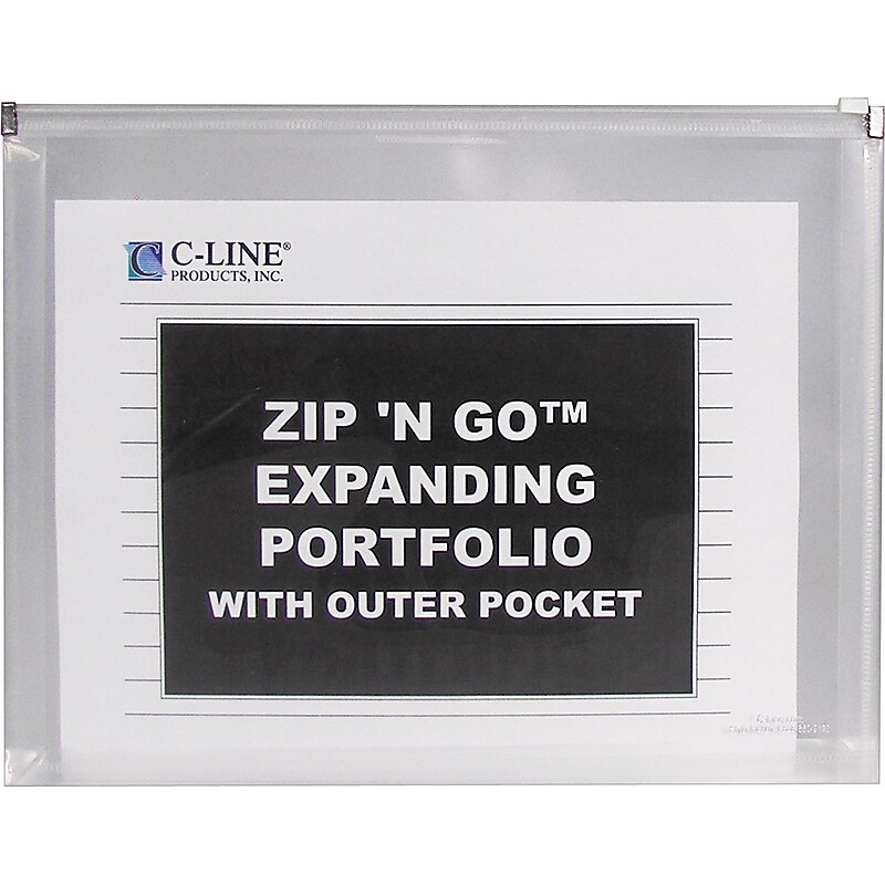 C-Line® Zip ‘N Go Resuable Envelope with Outer Pocket, Clear image 1