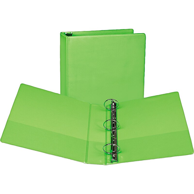 Samsill Earth's Choice Plant-Based Durable 2" View Binders, 3-Ring ,Made in USA, Lime Green, 2/Pack (SAMU86678) image 1