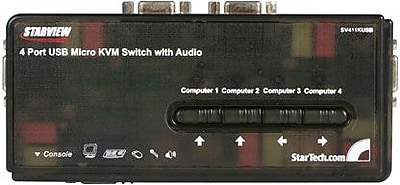 StarTech 4 Port Black USB KVM Switch Kit with Cables and Audio Simolary simolary.com
