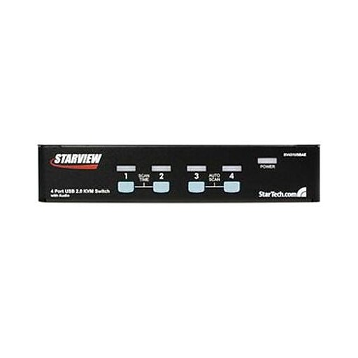 StarTech SV431USBAE Rack Mountable USB KVM Switch, 4 Ports, Each Staples