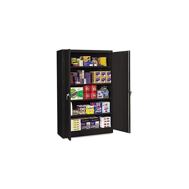 Tennsco Jumbo 78"H Steel Storage Cabinet with 5 Shelves, Black (TNN-J1878SUBK) image 1