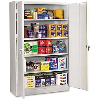 Tennsco Assembled Jumbo 18"D Steel Storage Cabinet, Light Gray