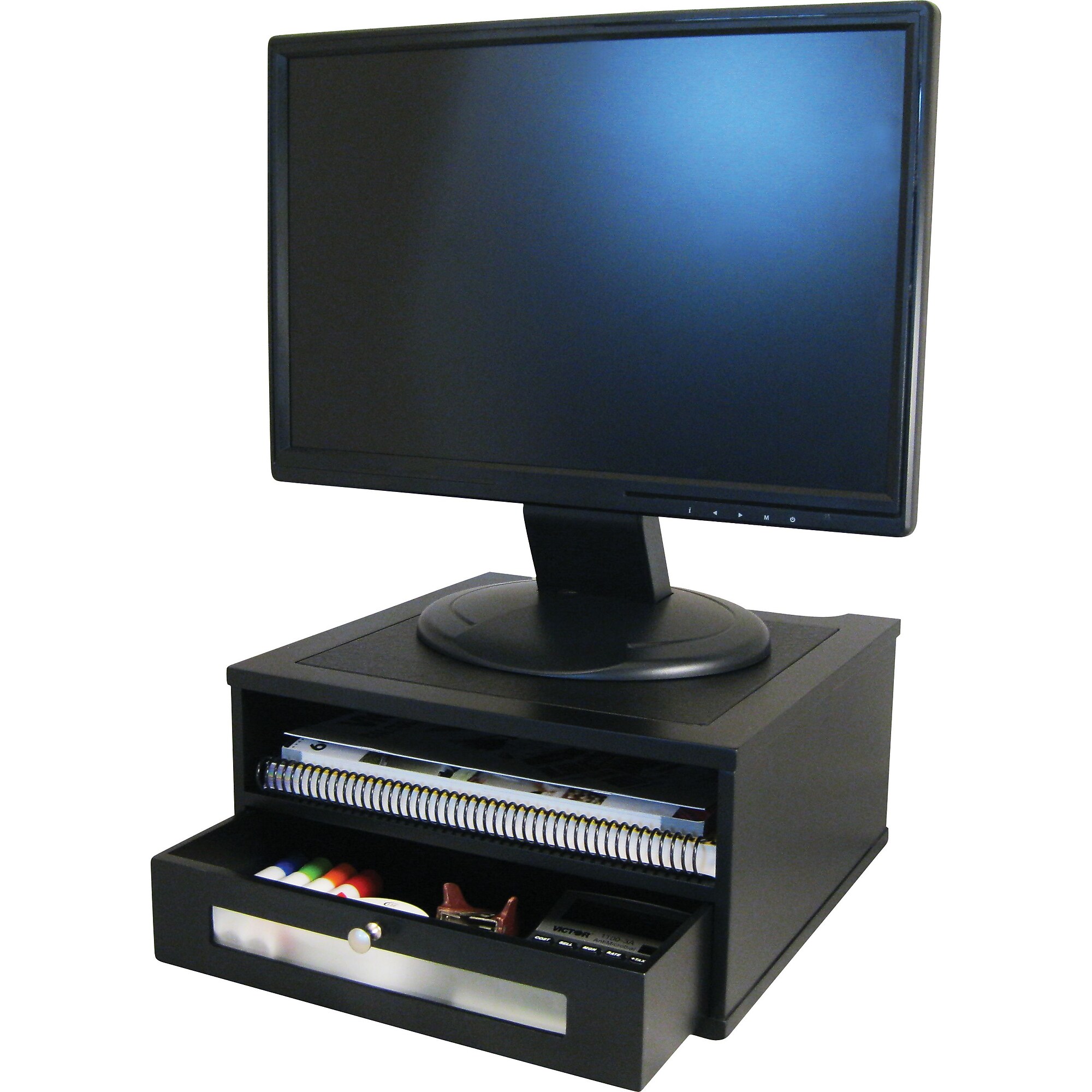 Victor Technology Wooden Desktop Monitor Riser, Midnight Black (1175-5) Sansujyuku sansujyuku.com