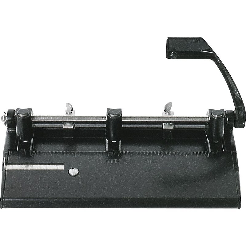 AbilityOne Skilcraft Heavy-Duty 3-Hole Paper Punch, 28 Sheet Capacity/20 lb. Paper, Black image 1
