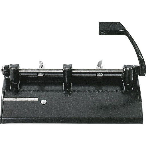 Skilcraft Heavy-Duty 3-Hole Paper Punch, 28 Sheet Capacity/20 lb. Paper,  Black