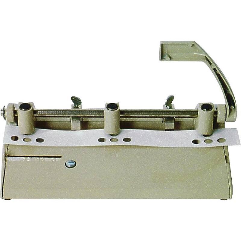 AbilityOne Skilcraft Adjustable Heavy-Duty 3-Hole Punch, 28 Sheet Capacity/20 lb., Beige image 1