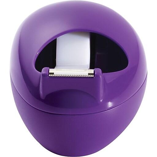Scotch® Karim Design Pebble Desktop Tape Dispenser, Purple Staples