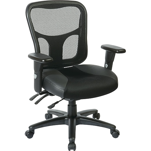 Office Star Proline II Leather Managers Office Chair, Adjustable Arms
