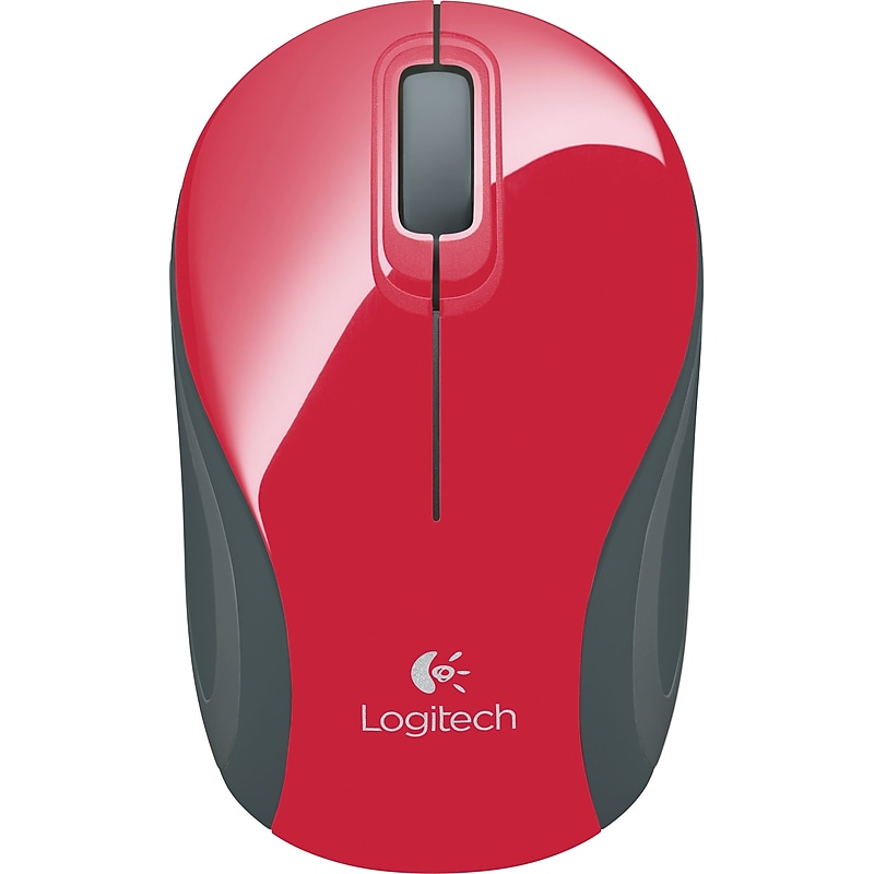 Logitech M187 Mini Wireless Ambidextrous Optical USB Mouse, Red (910-002727) image 1