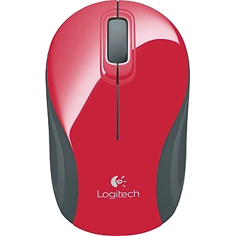 Logitech M187 Wireless Optical Mouse, Red (910-002727)