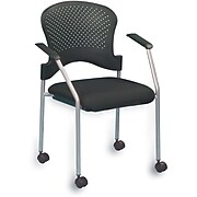 Raynor Eurotech Fabric Seat Breeze 4 Leg Side Chair, with Caster, Grey