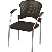 Raynor Eurotech Fabric Seat Breeze 4 Leg Side Chair, Grey Frame, Black