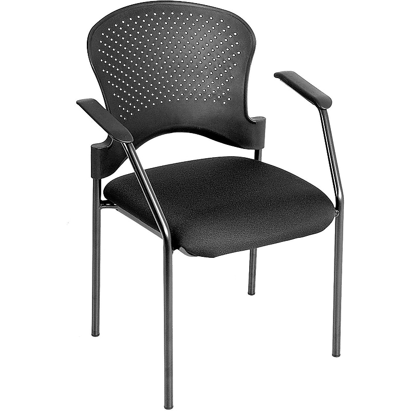 Raynor Eurotech Fabric Seat Breeze 4 Leg Side Chair, Black Frame, Black image 1