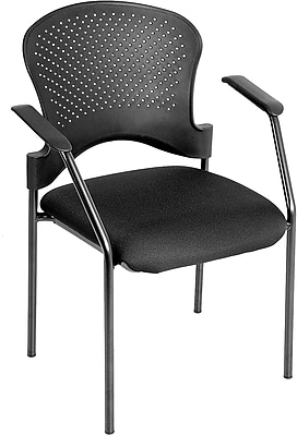 Raynor Eurotech Fabric Seat Breeze 4 Leg Side Chair, Black Frame, Black Simolary simolary.com