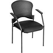 Raynor Eurotech Fabric Seat Breeze 4 Leg Side Chair, Black Frame, Black