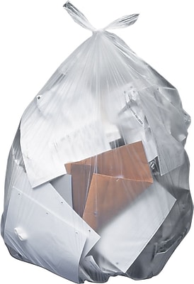 CW25528-H7658PC 60 gal Low Density Trash Bags, Clear - 1.3 Mil