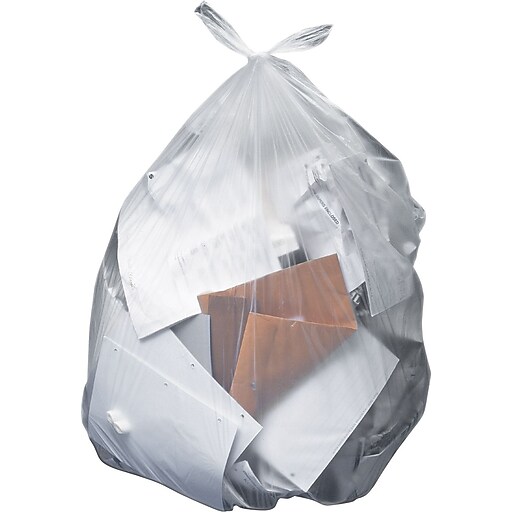 55 Gallon Clear Trash Bags, 2.3 Mil, 36x58