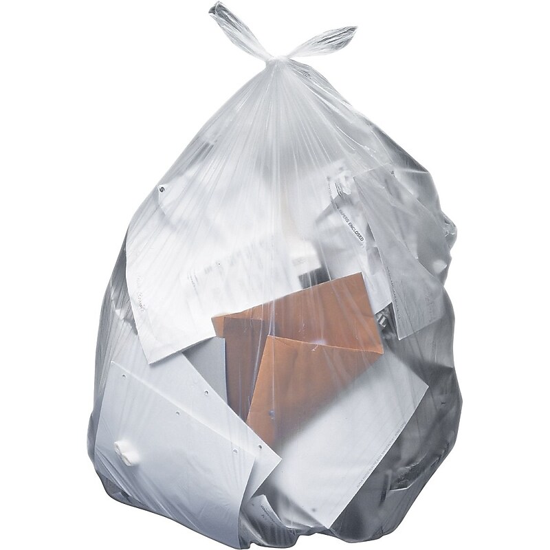 Heritage 55 Gallon Industrial Trash Bag, 36" x 58", Low Density, 2 Mil, Clear (H7258QC) image 1