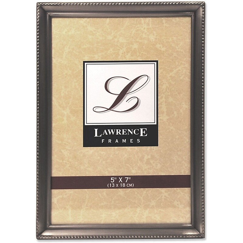 Lawrence Frames 5" x 7" Metal Picture Frame, Pewter (11557) image 1