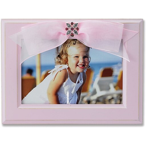 Shop Staples for 4x6 Pink Wood Picture Frame with Pink Ribbon