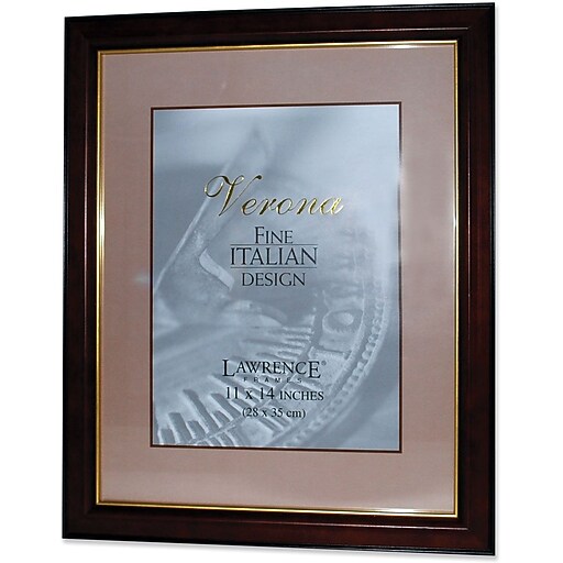 Walnut and Black Wood 11" x 14" Picture Frames Gold Line at Staples