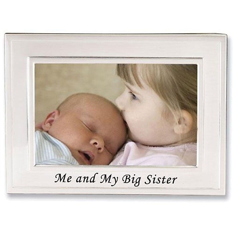 Lawrence Frames Me And My Big Sister 6" x 4" Metal Picture Frame, Silver Plated (506164) image 1