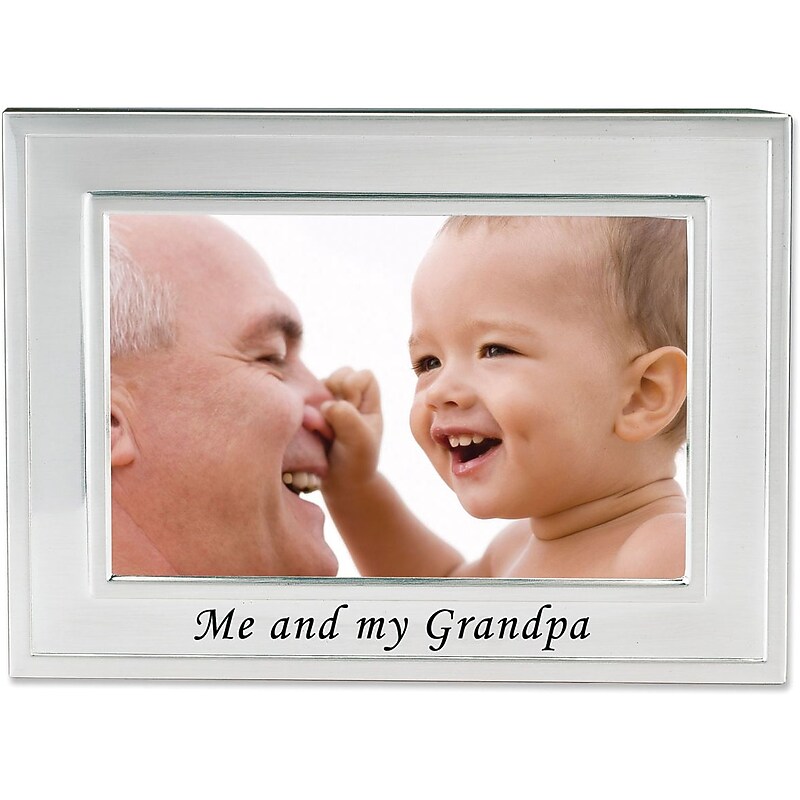 Lawrence Frames Me and My Grandpa 6" x 4" Metal Picture Frame, Silver Plated (506764) image 1