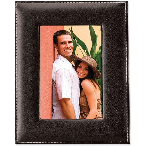 Lawrence Frames 8" x 10" Faux Leather Black Picture Frame (685080) at