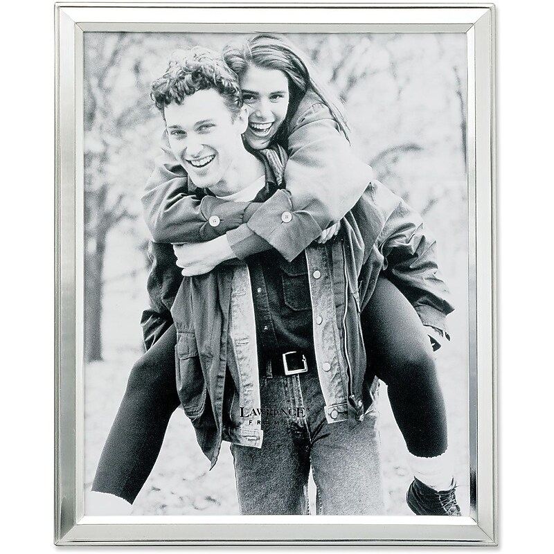 Lawrence Frames 8" x 10" Metal Picture Frame, Brushed Silver (750180) image 1