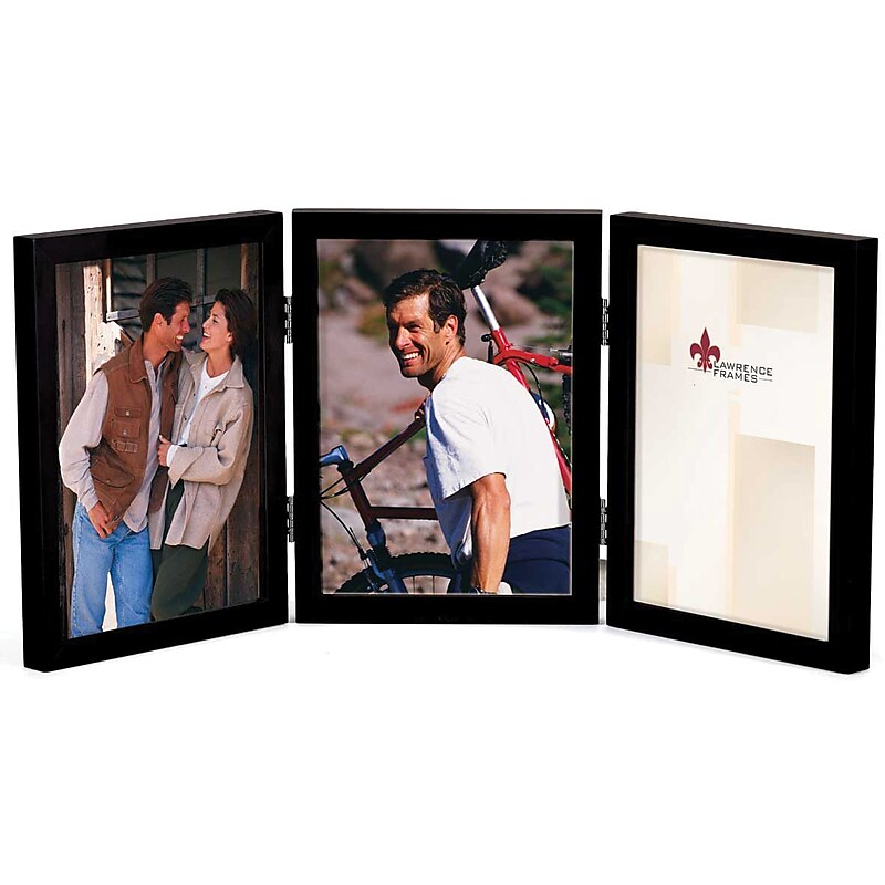 Lawrence Frames 5" x 7" Wooden Black Triple Picture Frame (755557T) image 1
