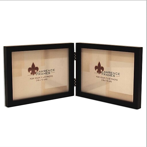 Lawrence Frames 5" x 7" Wooden Black Double Picture Frame (755575D) at