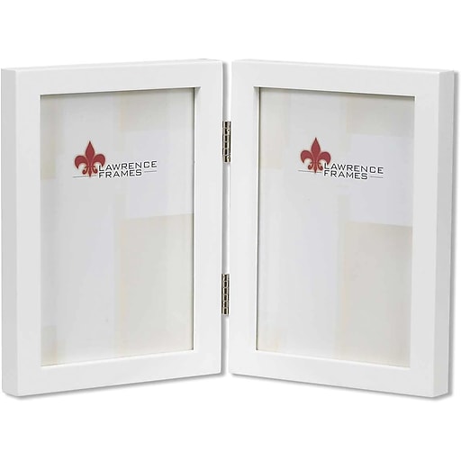 5x7 Hinged Double White Wood Picture Frame Gallery Collection at Staples