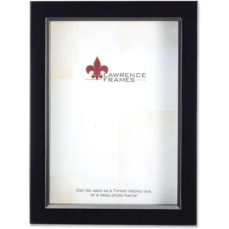 Lawrence Frames 5" x 7" Wood Treasure Box Shadow Box Picture Frame, Black (795057) image 1