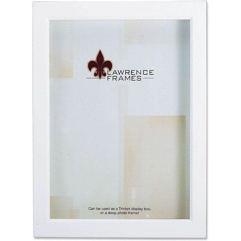 Lawrence Frames 4" x 6" Wood Treasure Box Shadow Box Picture Frame, White (795246) image 1