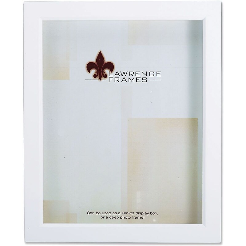 Lawrence Frames 5" x 7" Wood Treasure Box Shadow Box Picture Frame, White (795257) image 1