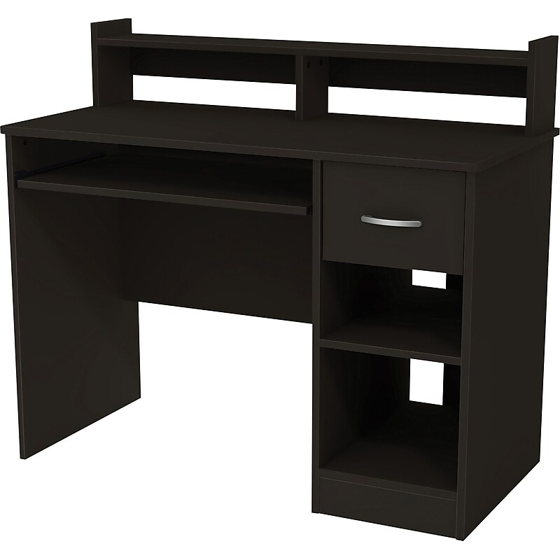 South Shore Axess 41"W Office Desk with Keyboard Tray and Drawer, Pure Black (7270076) image 1
