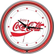 Coca-Cola Enjoy Coke Neon Clock, 3" x 14 1/2" x 14 1/2"