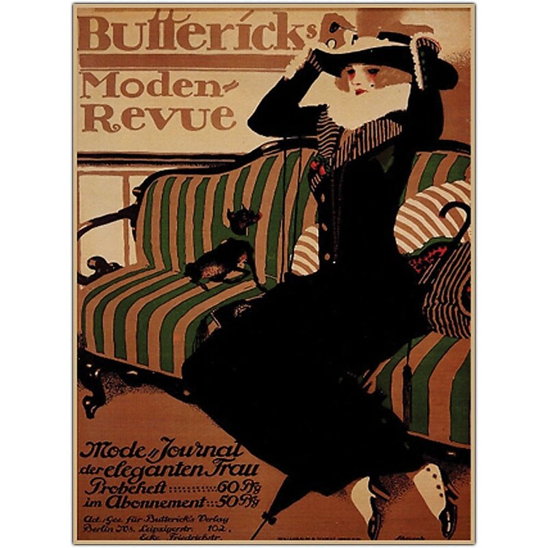 Trademark Global "Buttericks Moden Revue" Framed Canvas, 18" x 24" image 1
