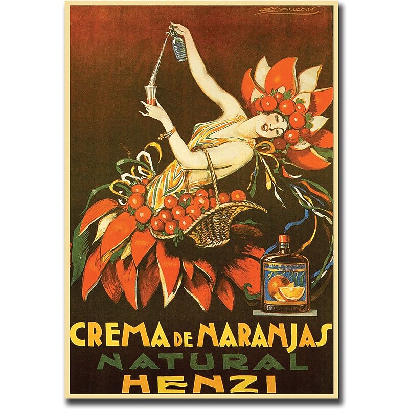 Trademark Global Achille Mauzan "Crema de Naranjas Natural Henzi" Canvas Art, 18" x 24" image 1