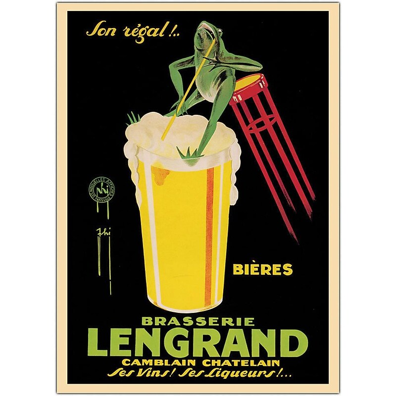 Trademark Global Bieres Brasserie Lengrand Framed Canvas Art, 24" x 32" image 1