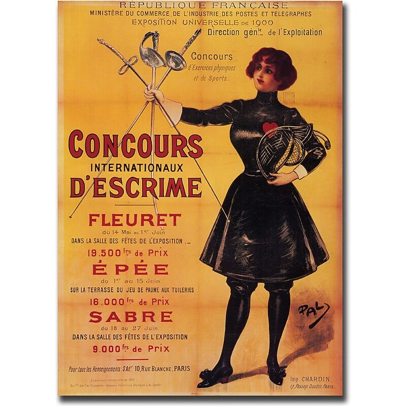Trademark Global D'Escrime-Gallery Wrapped Canvas Art, 24" x 32" image 1